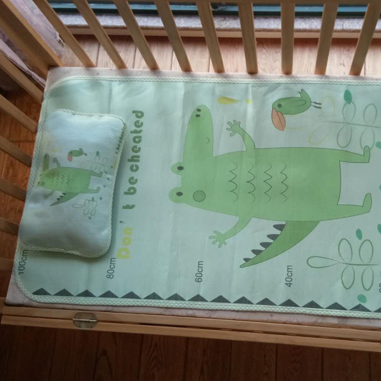 婴儿凉席带枕头新生儿冰丝席儿童夏季午睡席透气 婴儿床宝宝凉席详情10