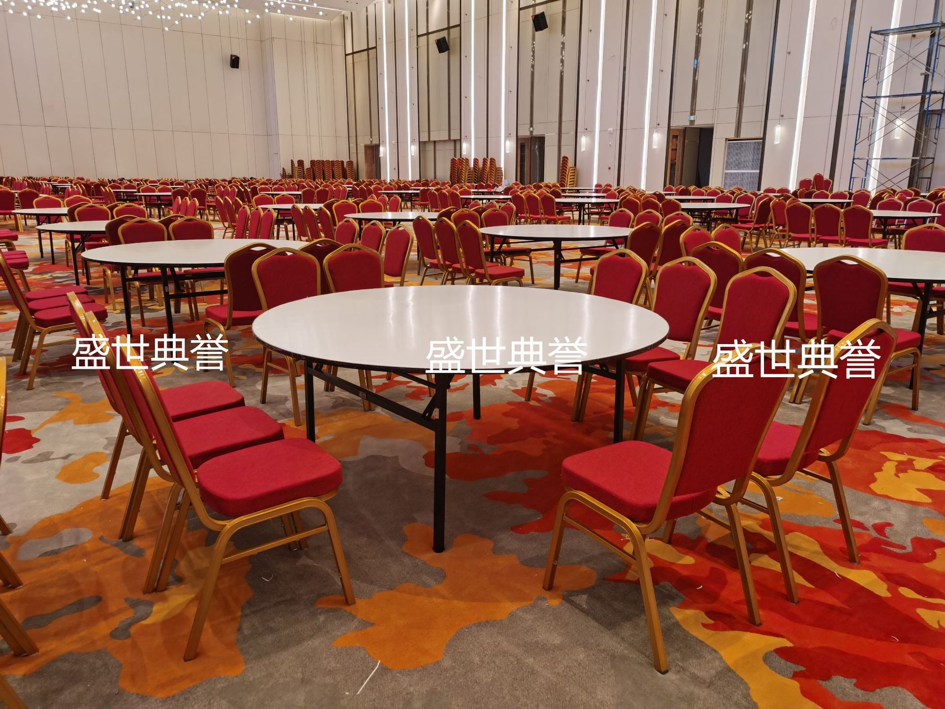 随州五星级酒店铝合金宴会椅子会议中心折叠椅饭店宴会厅餐桌椅详情13
