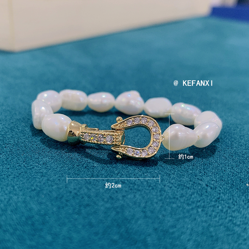 DIY扣子铜镀真金毛衣链手链淡水珍珠项链扣子微镶新款市场扣大牌详情2