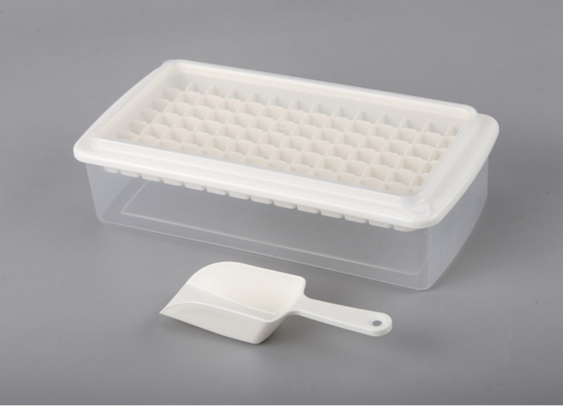 简约创意冰格家庭自制冰盒冰铲冰块盒冰格98格带盖带底带铲冰格详情9