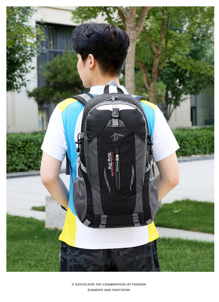 供应新款简约户外登山包男女双肩包运动书包休闲旅行旅游背包详情23