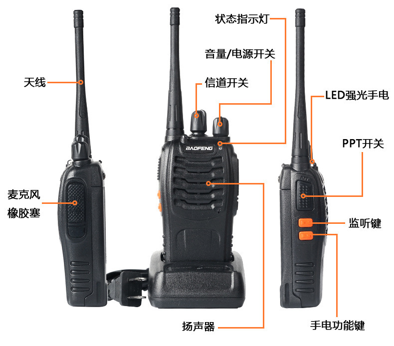 baofeng Baofeng BF-888S Civil Outdoor Walkie-talkie Chinese and English Broadcasting System Factory Direct Store wholesale pic 16