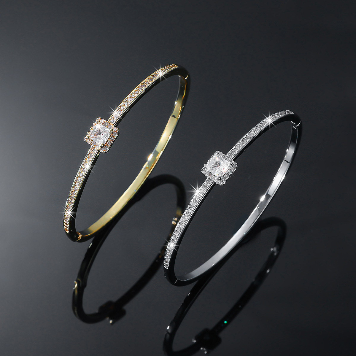 韩版手环铜微镶锆石手镯高级感精致女款镯子时尚气质手环手饰配饰详情4