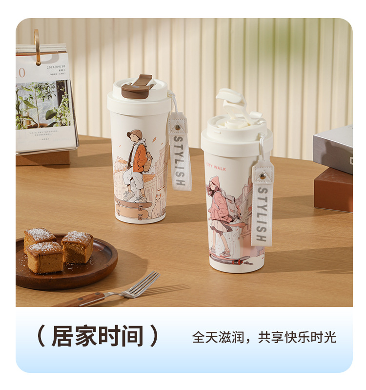 真陶瓷内胆咖啡杯双饮保温杯带茶漏水杯挂绳高颜值便携随身杯详情16