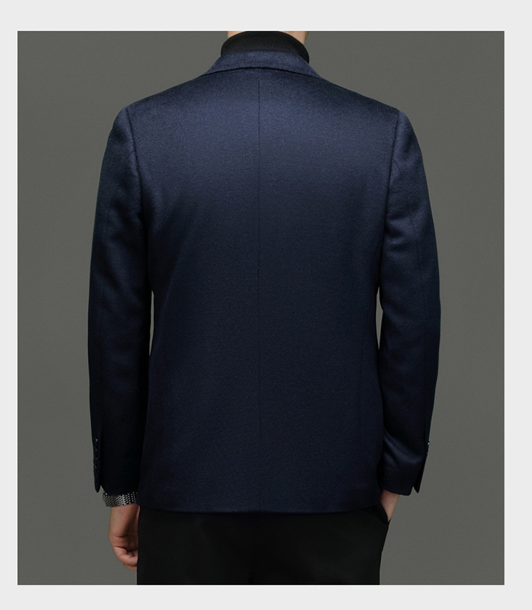 羊毛羊绒西服男高档商务休闲时尚桑蚕丝西装英伦秋冬厚款外套男装详情38