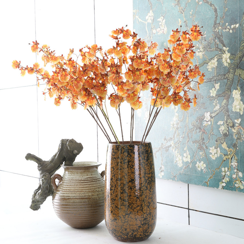 Artificial flowers, silk flowers, simulated flowers, 3D printed colored silk fabric, dancing orchids, artificial flowers, New Year flowers, and oncidium orchids for home decoration and wedding arrangements pic 6