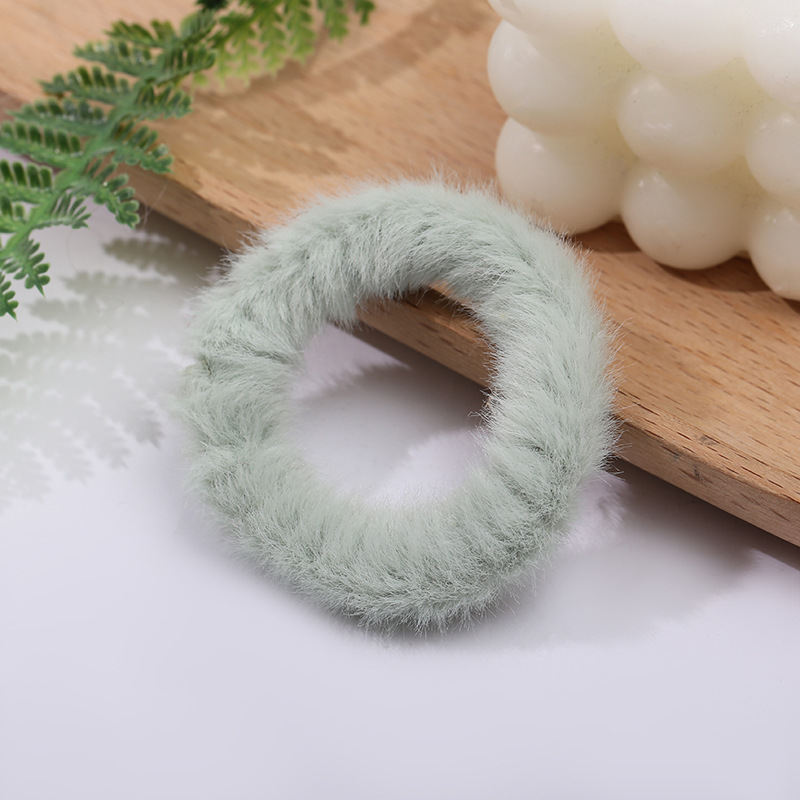 Korean style hair bands, simple autumn and winter plush bun hair ties, fashionable candy-colored sweet hair tie hair accessories wholesale pic 7