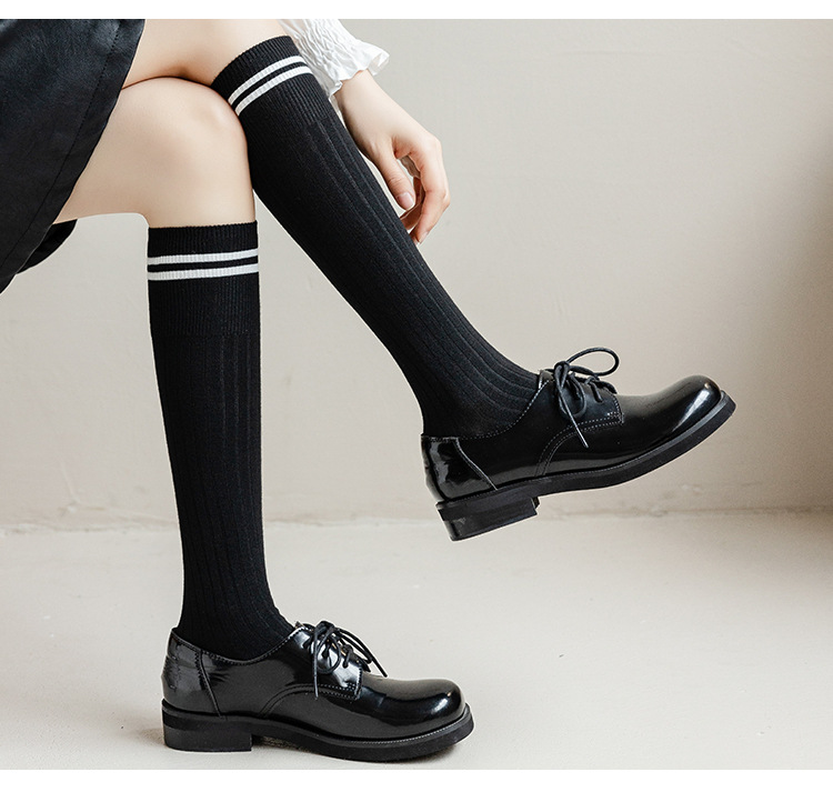 New Spring and summer calf socks for girls, Japanese solid color street JK campus socks, breathable high cotton socks for girls pic 14