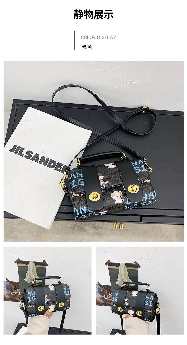 PU popular hand-held small bag for girls 2021 new Korean style fashion graffiti Instagram teenage girl single-shoulder crossbody pillow bag pic 5