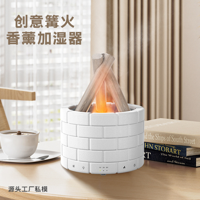 Cross-border 2024 New creative simulation flame aroma diffuser, aroma diffuser for home, office and desktop flame humidifier pic 5