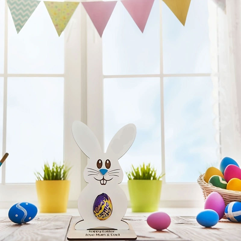 Cross-border new cartoon egg rack, Easter Bunny gift, wooden handicrafts, party decoration, table ornaments pic 15