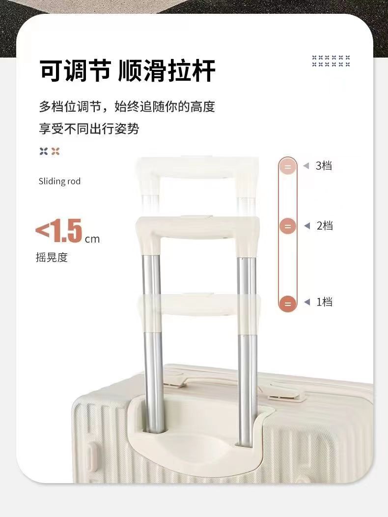 创新19开大容量行李箱开盖设计拉杆箱优选高品质密码箱静音万向轮详情7