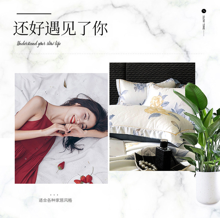 新款高档水洗天丝夏被四件套冰丝夏凉空调被单双人学生薄被子批发详情2