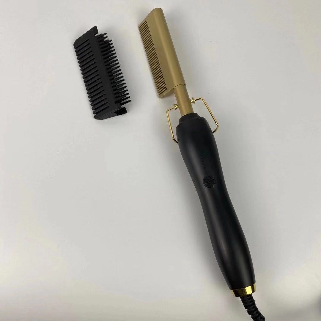 Electric curling hair comb, personal curling iron, dry and wet dual-purpose copper comb, multi-purpose electric hair straightening comb pic 4
