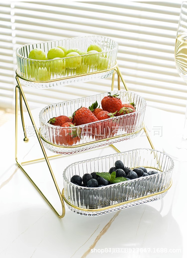 轻奢水果盘家用客厅茶几小吃多层零食盘高档糖果盘分格干果收纳盒详情19