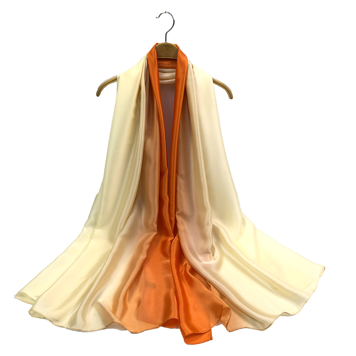 一件代发新款欧美时尚百搭丝绸质感缎面渐变色围巾 工厂批发 跨境专供详情7