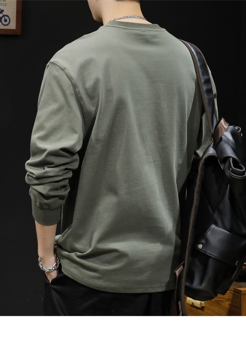 Sticky bag manga larga camiseta hombre holgado tallas grandes primavera 2024 nuevo estilo hombre heavy pound cuello redondo ropa primavera/otoño pic 14