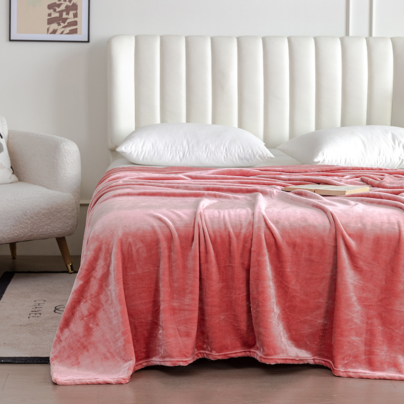 430-gram solid-color flannel coral velvet blanket, plain sofa cover blanket, air-conditioned nap blanket pic 17