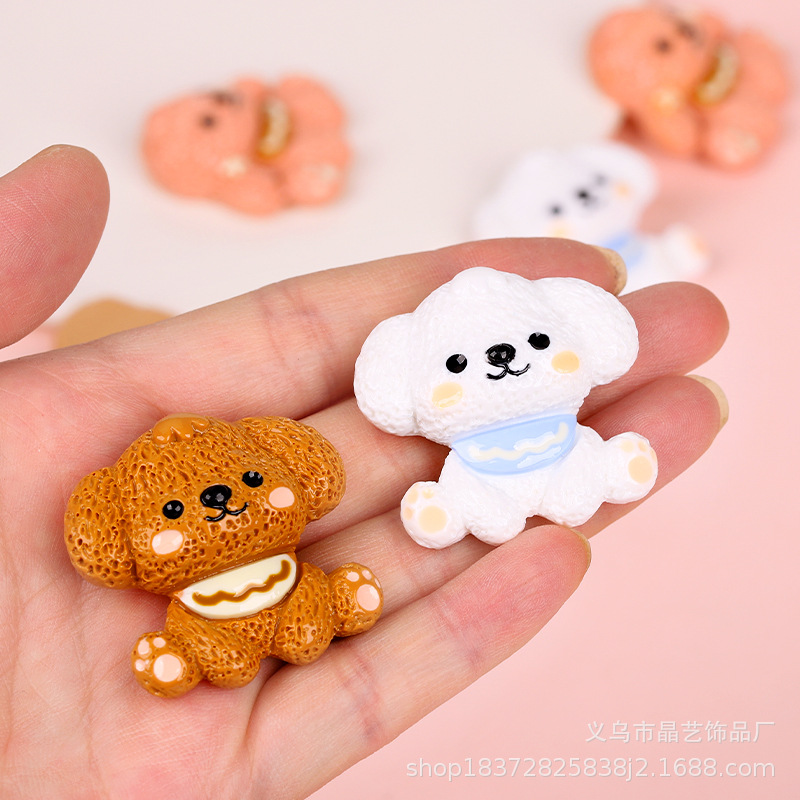 Cute puppy resin patch diy cream glue clog shoe buckle pendant hair clip hair band accessory materials pic 3