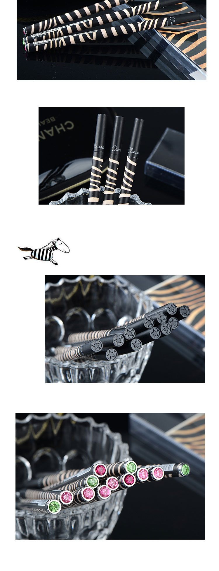 Factory direct sales of the new ZF1225-4 fur diamond gel pen, signature pen, creative stationery gel pen wholesale pic 3