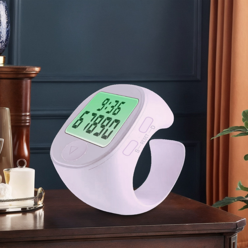 Finger silent counter clock with LED light, counting the flow of people, silent ring counter gift box pic 4