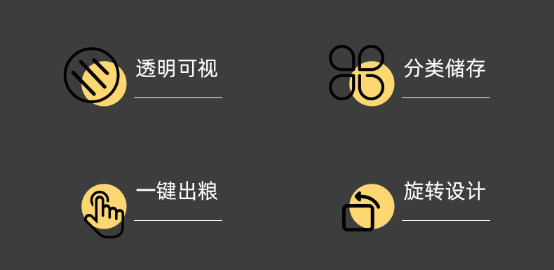 Dust-proof and moisture-proof sealed compartment-divided rice bucket, rotating storage box for rice and grains, household rice storage box, rice jar pic 2