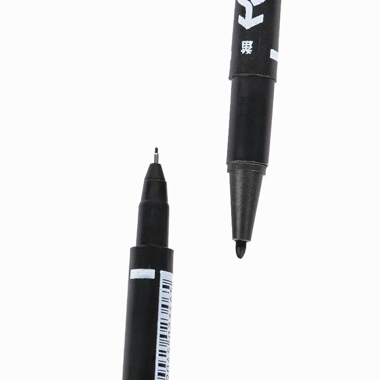 Loose double-headed pen marker pen, student stationery, office double-headed water and oil-based pen, marking, outlining pen, black writing pic 13