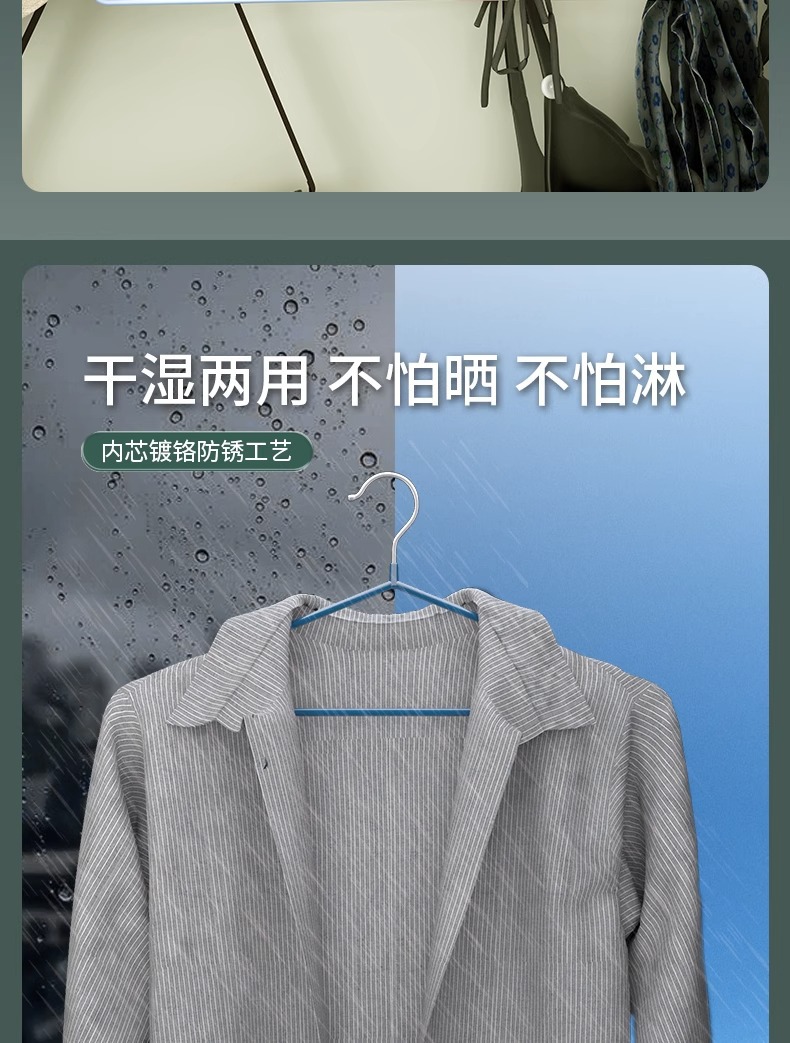 加长45CM加粗衣架批发挂衣家用成人款晾晒衣架子浸塑防滑衣服撑子详情8