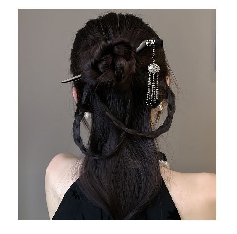 古风黑檀木发簪女新中式高级感后脑勺盘发簪子汉服发钗马面裙头饰详情15