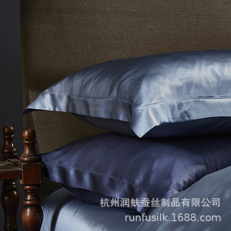 Heavyweight 25mm 100% mulberry silk bedding, wedding silk four-piece set, silk quilt cover and bed sheet pic 13