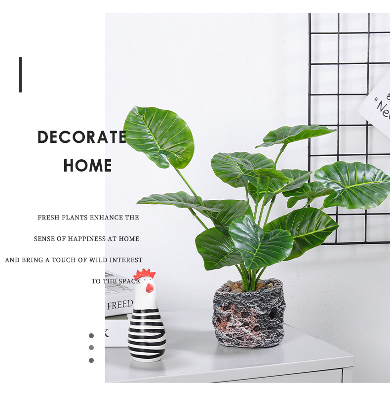 Nordic InS-style simulated pothos and turtle-back leaf potted plants, living room desktop simulated green plant potted plants, home decoration ornaments simulated potted plants pic 12