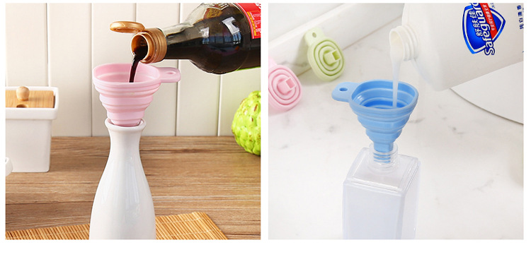 硅胶方形漏斗小号可伸缩加油漏子家用酒漏斗锥形料酒倒油器小漏斗详情6