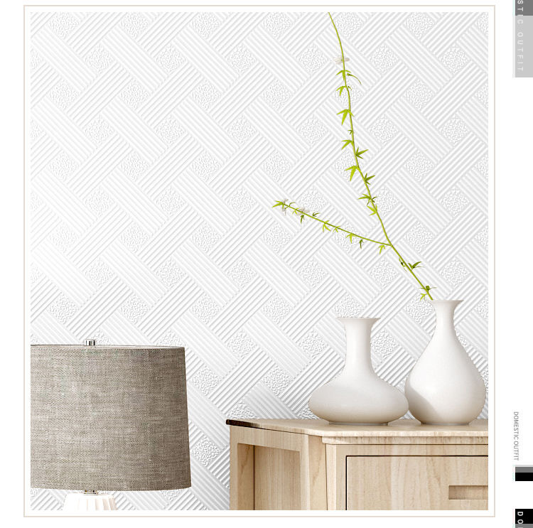 现代简约3d无纺布吊顶天花板屋顶墙纸卧室酒店宾馆白色日系壁纸详情8