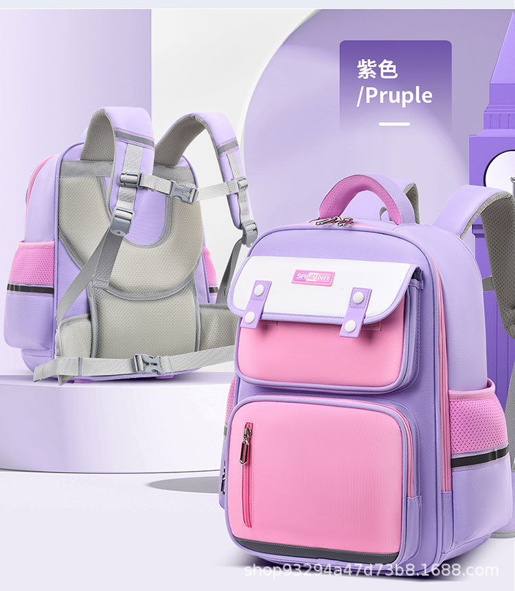 小学生书包一二三到六年级男女生儿童减负护腰双肩背包印logo批发详情19