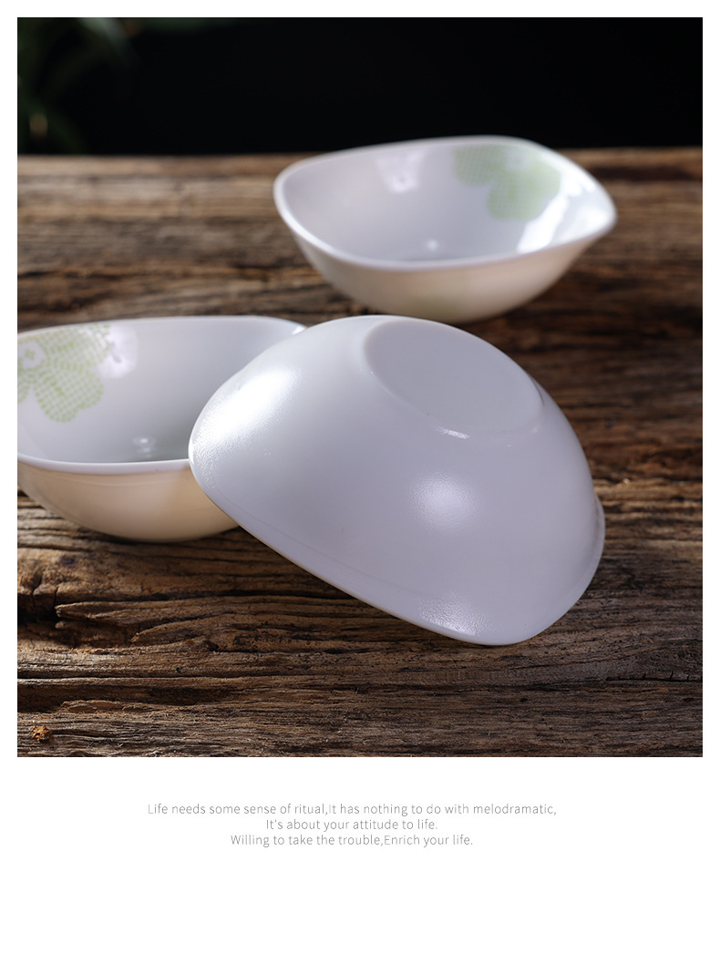 白玉玻璃瓷清雅世界翻方系列钢化玻璃翻边方盘方碗零毛孔易清餐具详情10