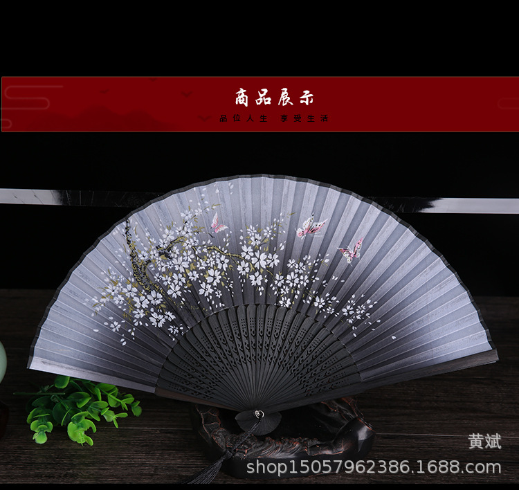 扇子折扇中国风舞蹈扇女夏季折叠扇古装日式小复古布古典古风折扇详情16
