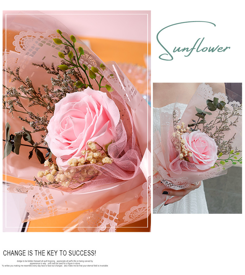 情人节礼物新款花束满天星玫瑰花束创意型花束礼物详情8