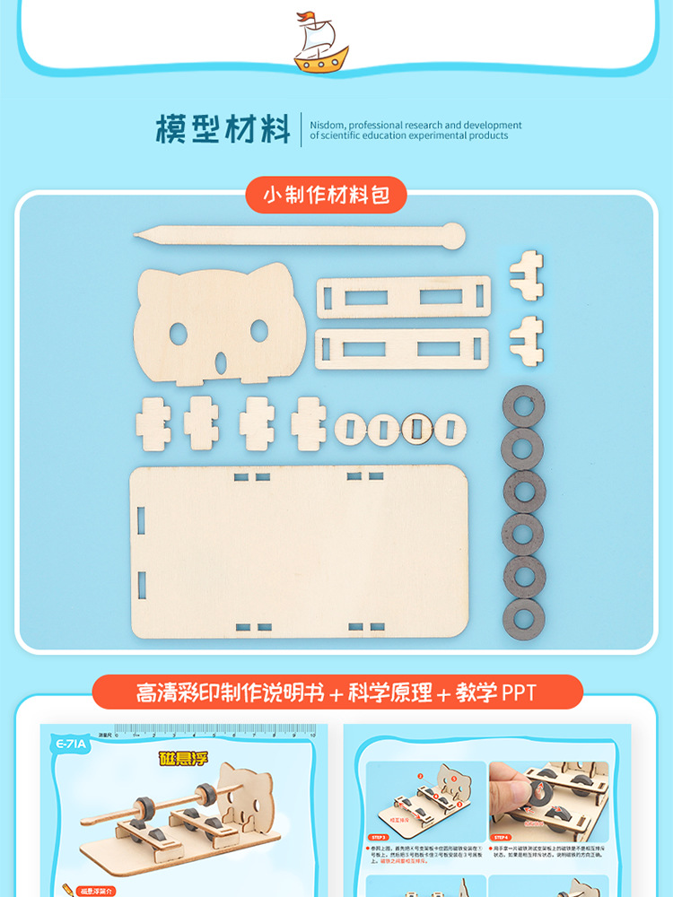 Primary school science and technology small handicrafts, DIY magnetic levitation science experiment equipment, educational steam learning AIDS pic 15