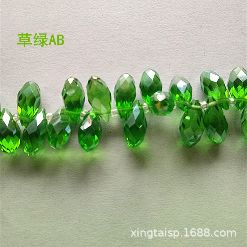 diy jewelry accessories: Crystal glass beads with horizontal holes and water drops, 6*12mm, electroplated AB color clothing jewelry accessories pic 8