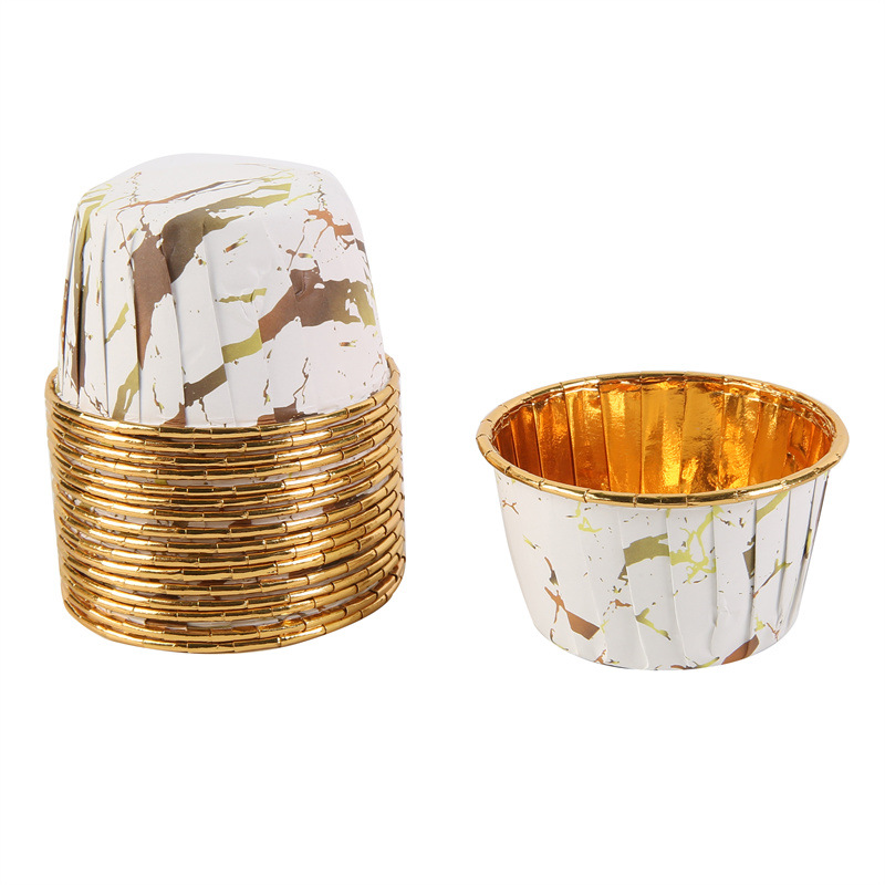 单面金大理石纹蛋糕纸杯耐高温蛋糕专用马芬杯一次性蛋糕纸托详情13