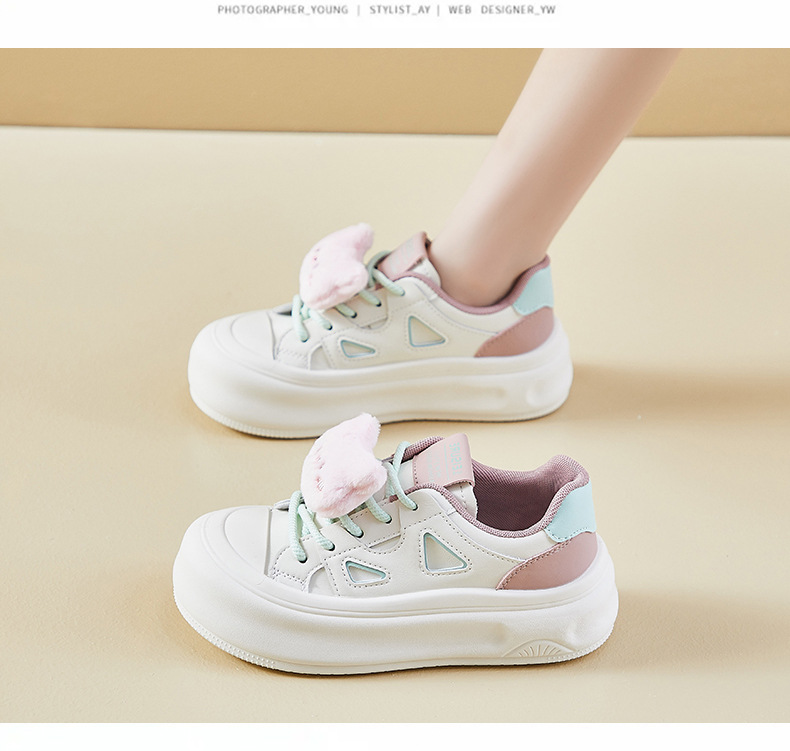 2024秋季小白鞋新款韩版ins女学生厚底增高运动板鞋休闲街拍MXD08详情12