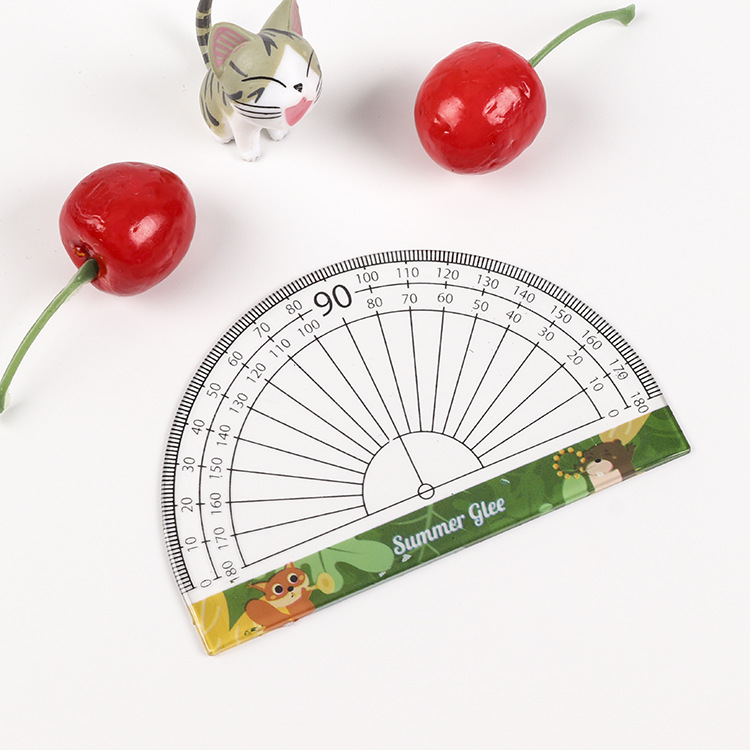 Cartoon advertisement PS set ruler, plastic straight ruler, acrylic student ruler set protractor, transparent soft set square pic 27