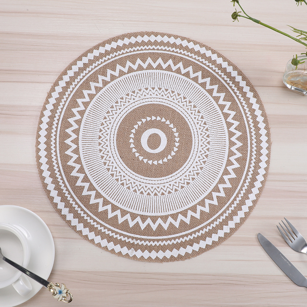 European-style home decoration placemats, Amazon anti-slip, heat-resistant and heat-insulating printed table MATS, coffee tables, high-end linen woven Western placemats, heat-resistant table MATS, essential quality guarantee for dining tables pic 5