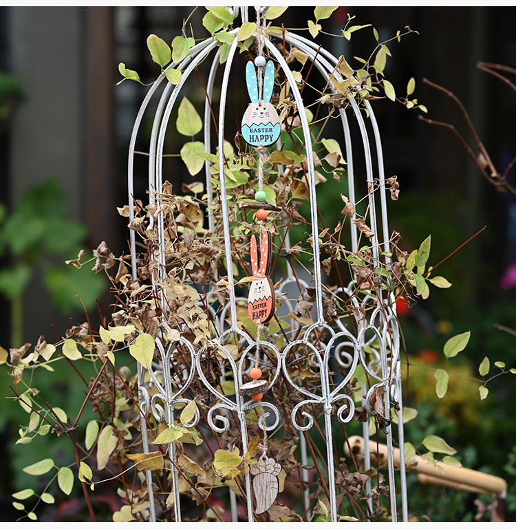 Haobei Easter Decorative Items, Easter wooden Double Rabbit Pendants, wooden Easter Egg pendants, hanging ornaments, wholesale pic 8