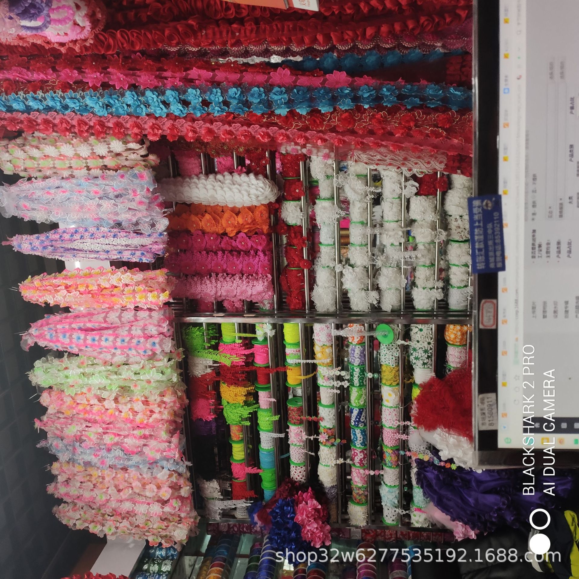 Colorful sequined cotton thread pure cotton water-soluble lace flower cutout diy lace ethnic minority clothing pic 28