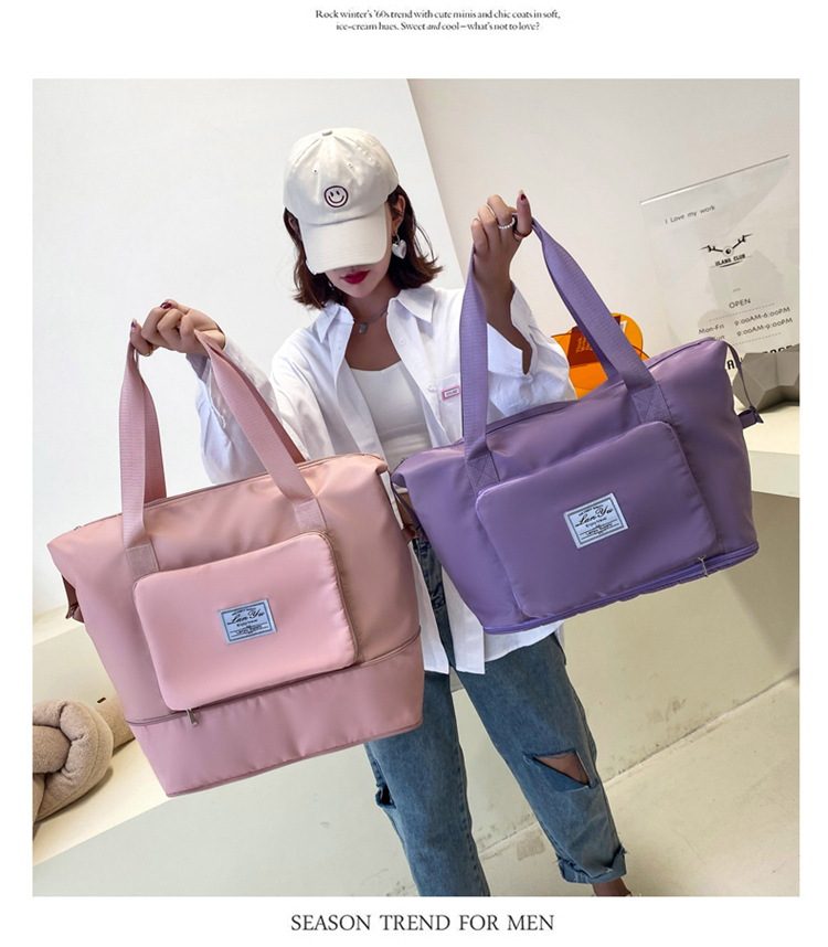 Wholesale dry and wet separation sports hand-held shoulder bags, yoga and fitness bags, folding and storage large-capacity travel bags, LOGO pic 28