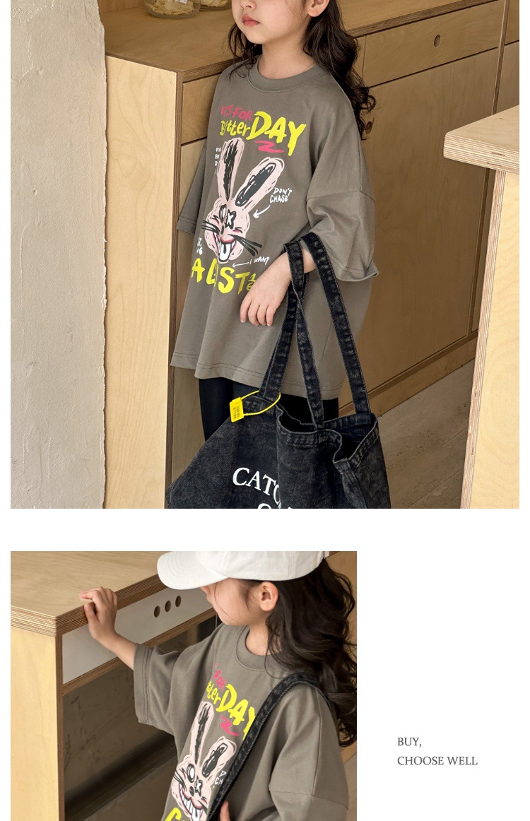 儿童短袖t恤女童夏装2025新款男童半袖体恤宽松休闲卡通洋气上衣详情15