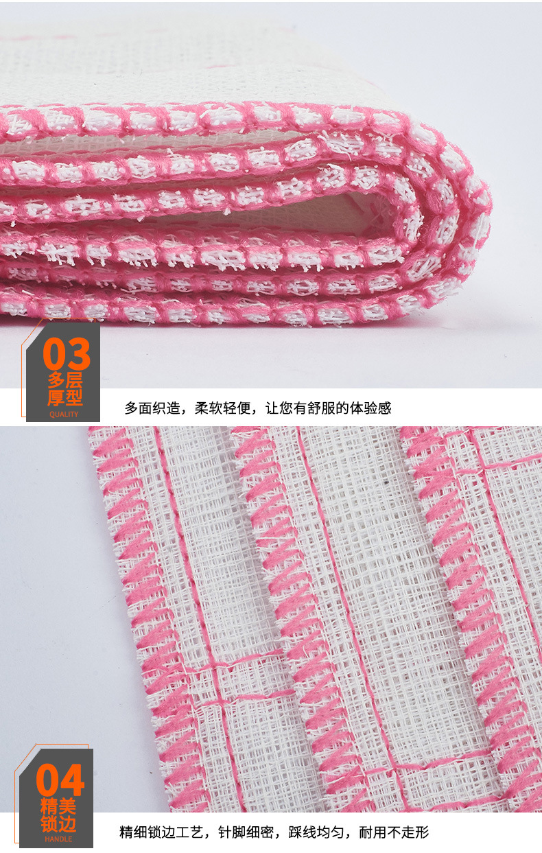 7-layer 36*36cm checkered wood fiber dishcloths, kitchen cleaning cloths, rags, oil-free scouring pads pic 11