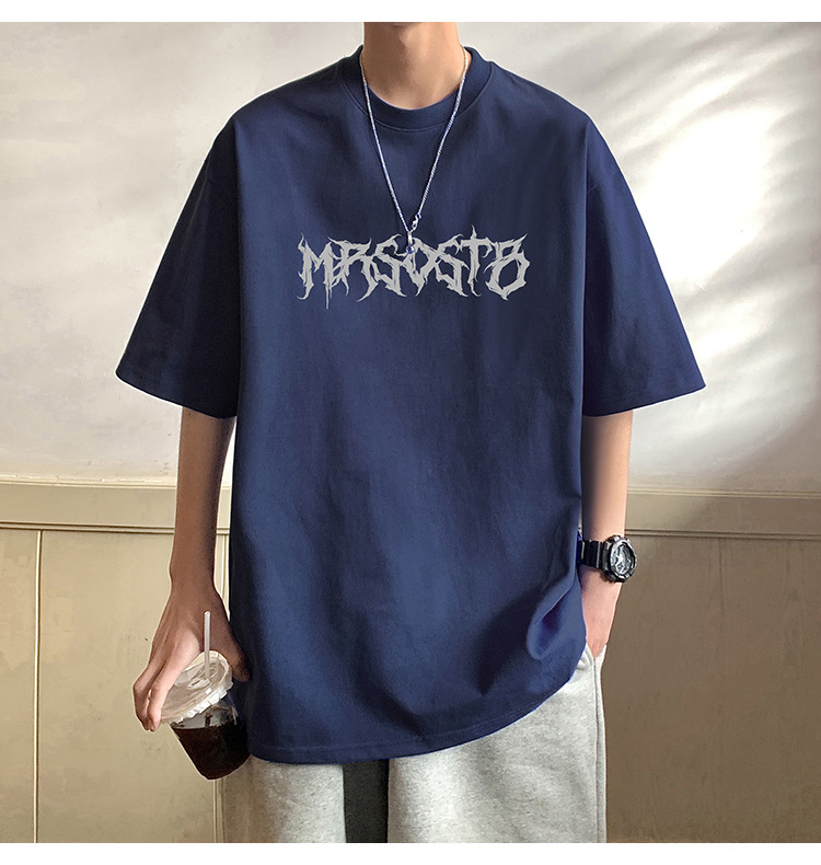 Camiseta de manga corta americana de algodón pesado hombre 2024 nuevo verano hombre retro country trend oversize pic 26