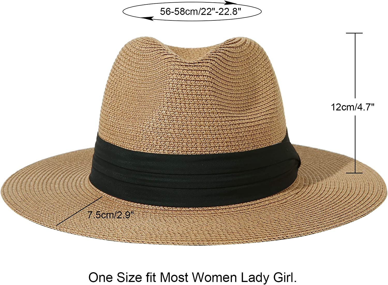 Customized breathable straw woven Panama jazz hats from Europe and America, beach vacation sun protection and shade beach hats, straw hats pic 9